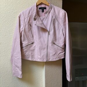 Forever 21 soft flux leather jacket size L very soft pink color